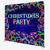 Aperturee - Aperturee Neon Light Brick Wall Pillow Cover Christmas Backdrop